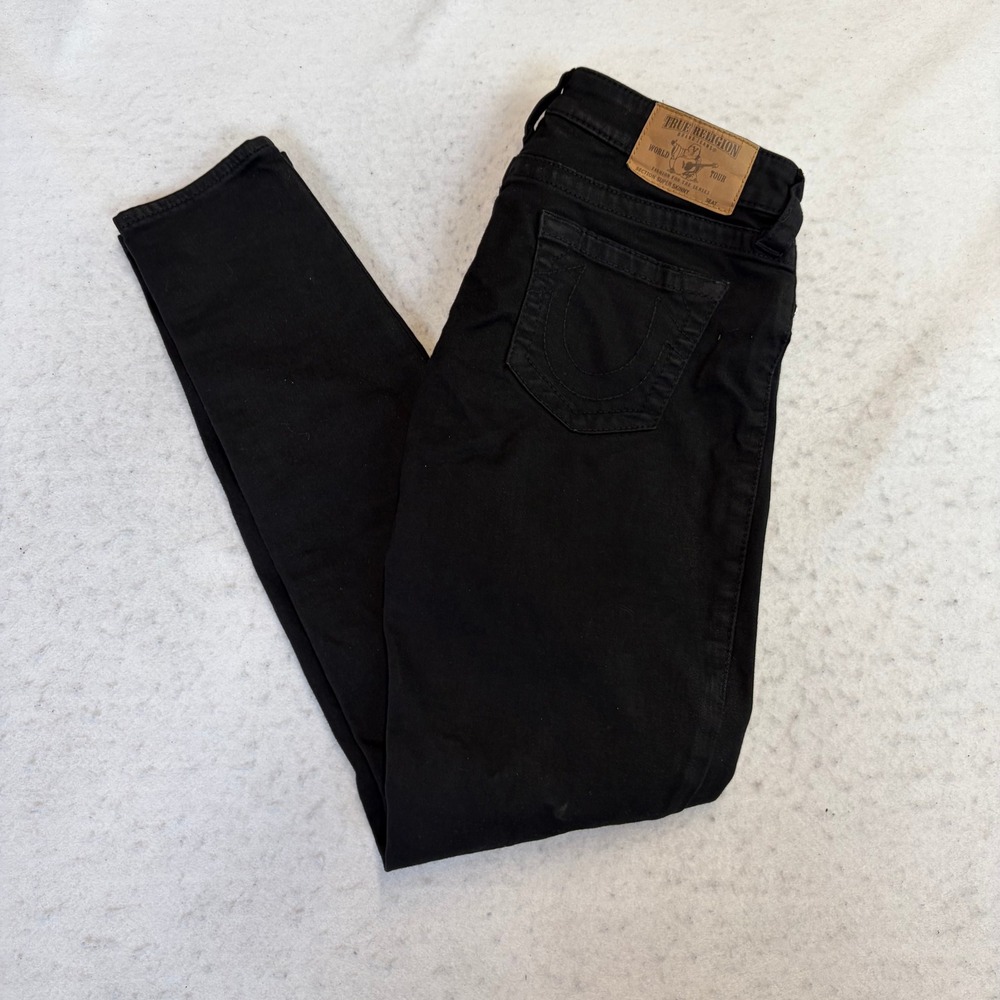 True Religion Super Skinny Jeans Womens 29 Black Denim Stretch